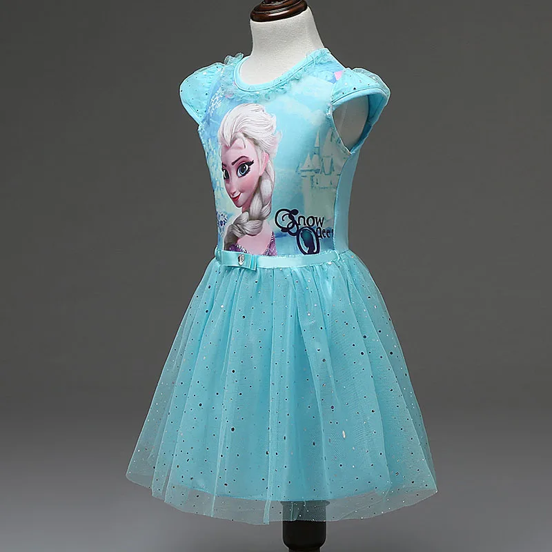 New Summer children's clothing girls dresses elsa princess dress for girl infant kids costume party baby snow Queen clothes | Детская
