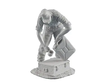Масштаб 1/35 Неокрашенная фигурка из смолы Солдат Второй мировой войны