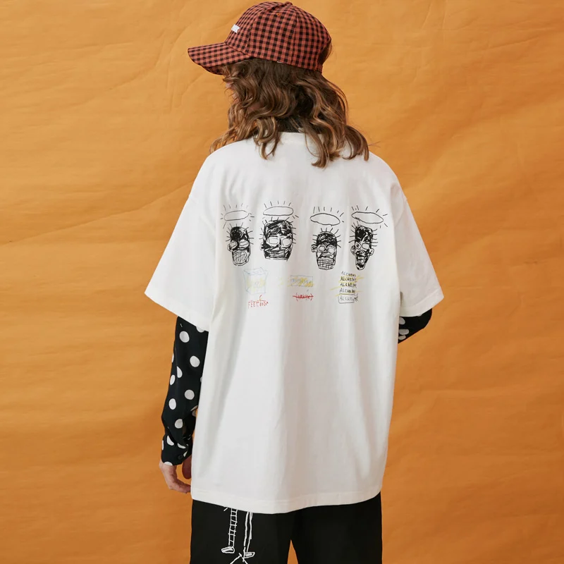 UNIFREE/лето 2019 Новый Белый Топ Женская Винтажная футболка с короткими рукавами