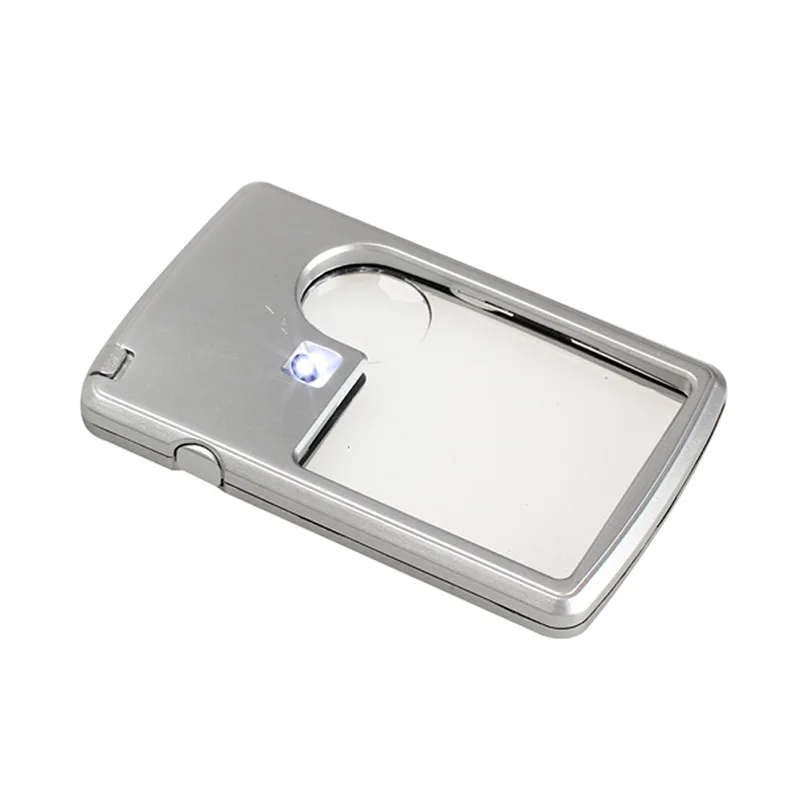 Портативный карманный увеличитель ультратонкий Светодиодный 3x 6x с