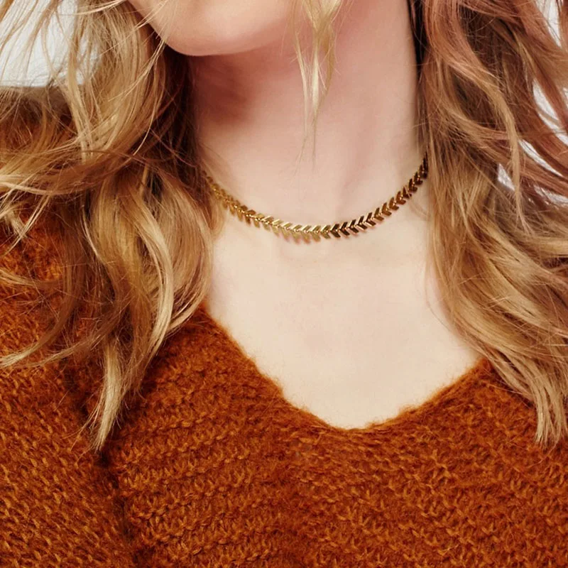 Листья цепи Блёстки колье Цепочки и ожерелья Мода 2017 г. чешского украшения для