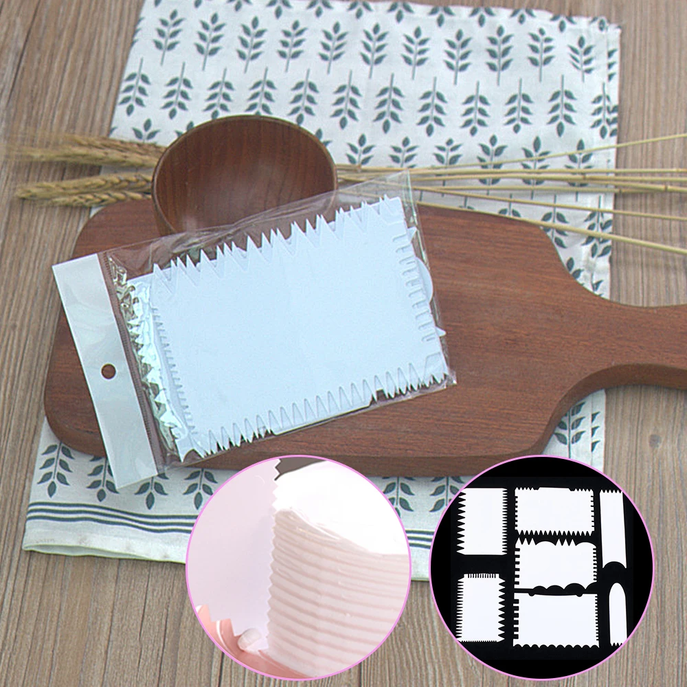 Белый скребок для тортов 7 шт./компл. расческа украшения пластиковый крема