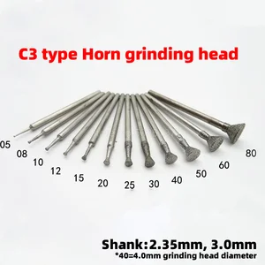 1 шт. C3 Тип рога ногтей Нефритовая резьба шлифовальные головки Алмазные биты стилус камень гравировальная игла шлифовальный круг для стекла