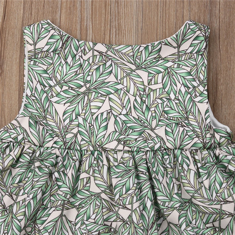 Одежда для маленьких девочек жилет с принтом в виде листьев шорты летние топы