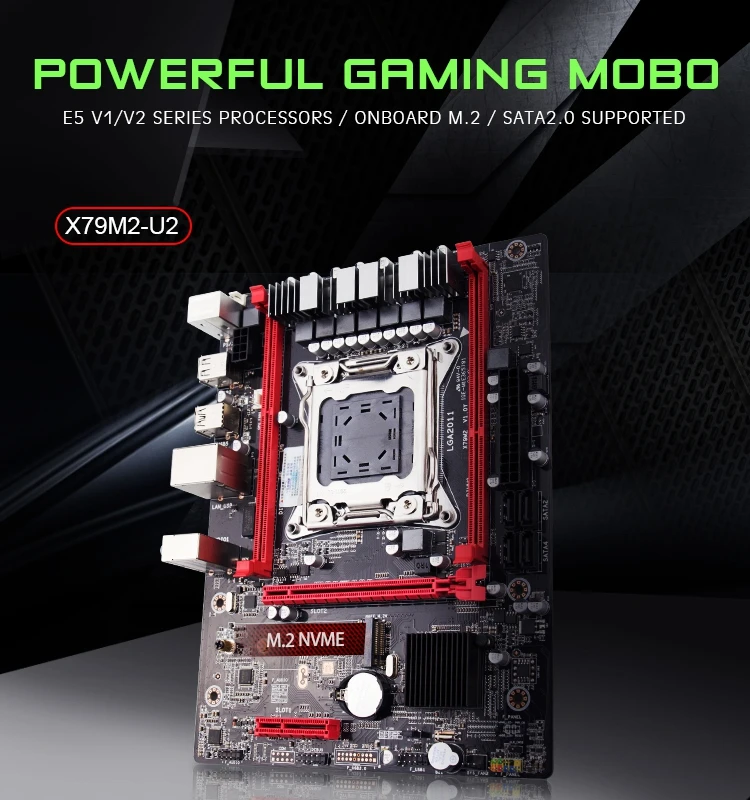 Kllisre X79 M2 материнская плата LGA2011 M ATX USB2.0 PCI-E NVME M.2 SSD поддержка памяти REG ECC и процессор Xeon E5