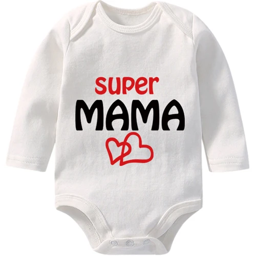 white super mama OkayMom/хлопковый комбинезон для новорожденных; Roupas de bebe; комбинезон для малышей; одежда для маленьких девочек и мальчиков; комбинезоны; одежда для малышей; Новинка - Цвет: white super mama