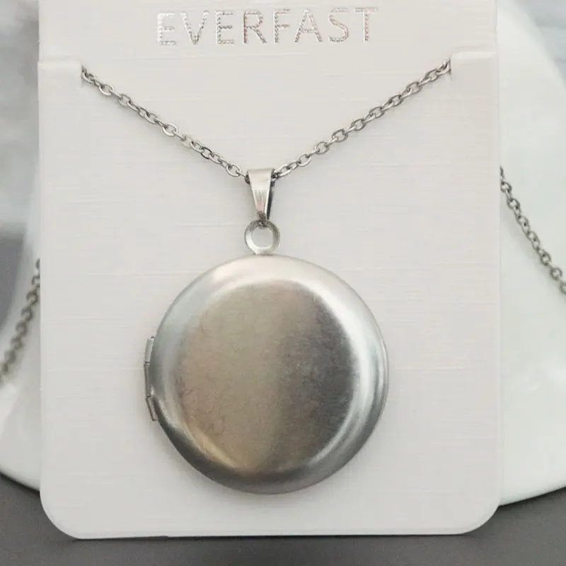 1 шт. гладкая фоторамка Everfast Геометрическая круглая подвеска ожерелья из