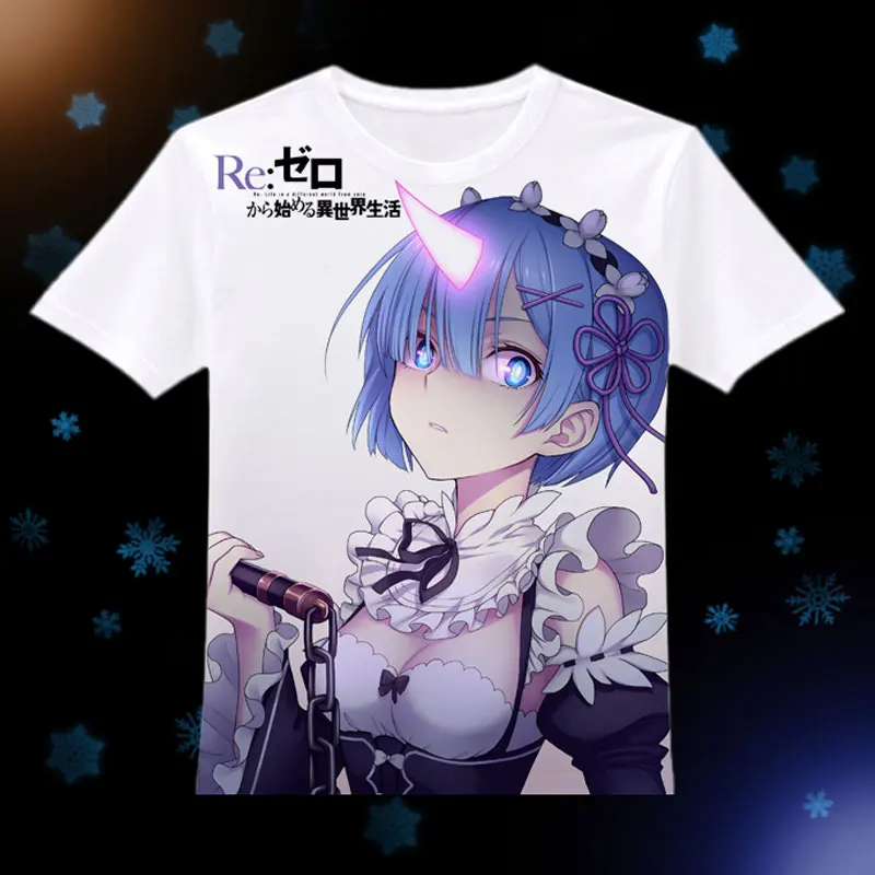 08 Re: Zero Hajimeru Isekai Seikatsu футболка аниме Рем Рам Эмилия косплей футболки повседневные топы wo мужские футболки Новинка - Цвет: 08