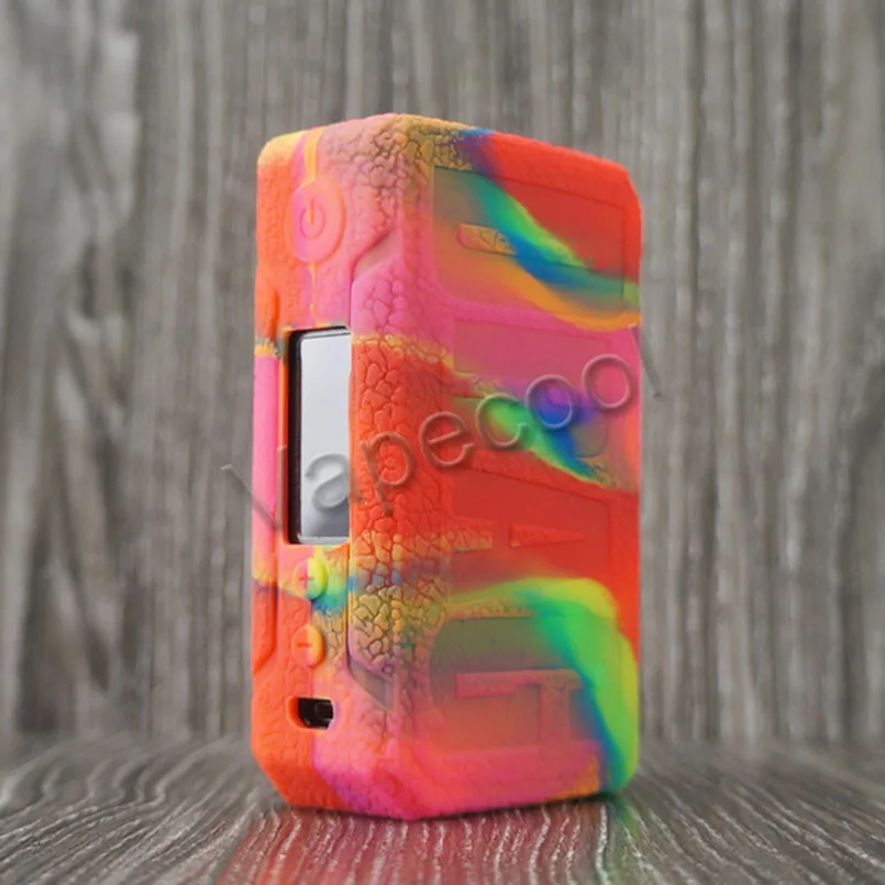 Rainbow Чехол с текстурой для VOOPOO DRAG 2 177W TC BOX MOD, противоскользящий силиконовый чехол, кожный деколь, подходит для Vape VOOPOO DRAG V2 - Цвет: Rainbow