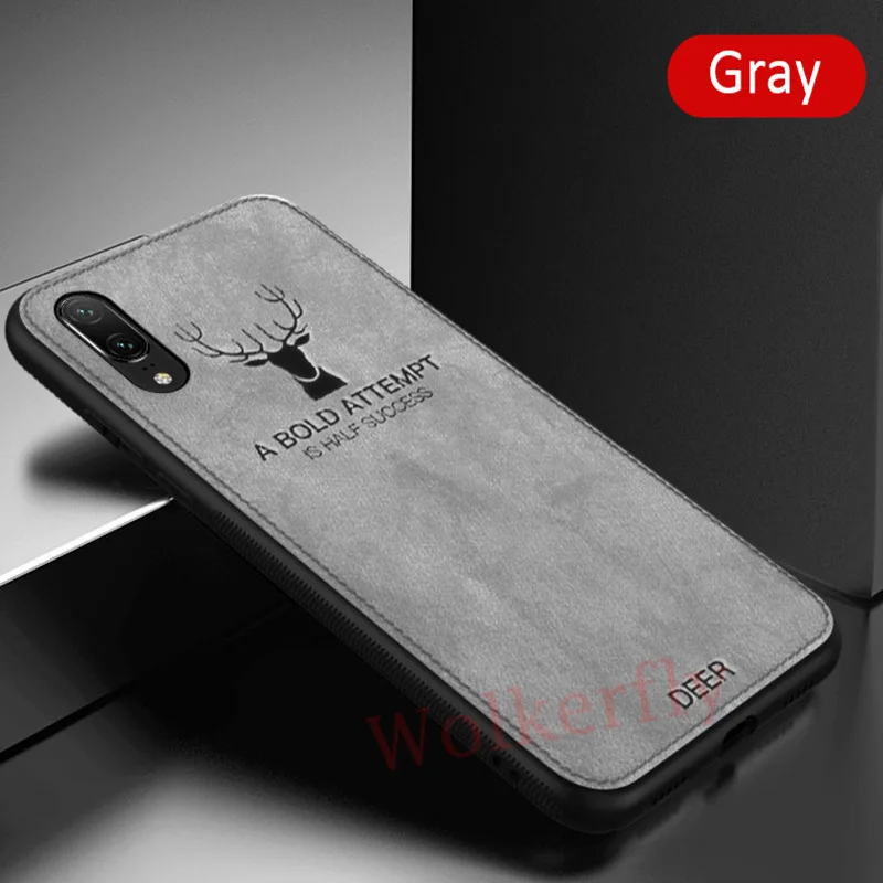 Противоударный чехол для huawei Коврики 20 Pro P10 P20 Lite P Smart Y9 Y6 Y7 Pro Honor 8X10 9 7C 7A Nova 3 3i текстура ткани чехол - Цвет: Gray