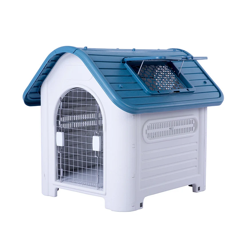 Blue-2 Petshy открытый дом для собак питомник пластиковый Летний дышащий водонепроницаемый непромокаемый маленький средний большой собаки клетка для переноски кошки гнездо - Цвет: Blue-2