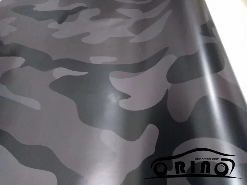 Камуфляжная пленка для автомобиля ORINO Jumbo черная серая виниловая с воздушным