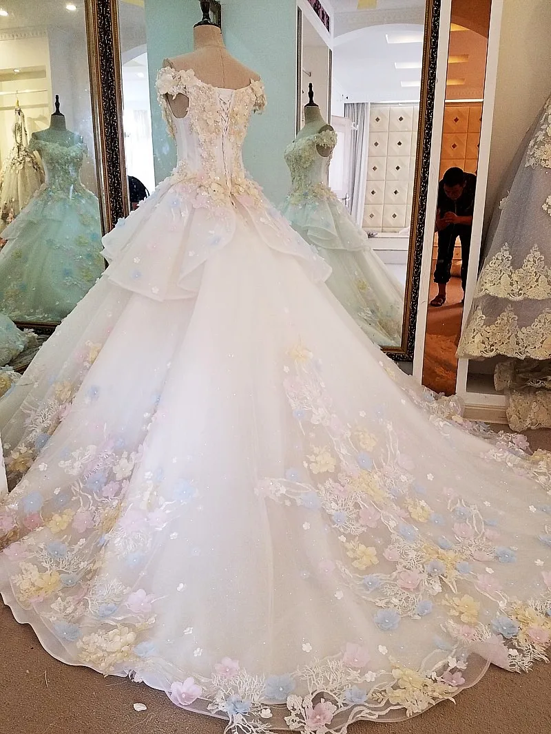 Роскошное бальное платье свадебные платья с длинным шлейфом новинка 2017 стильные