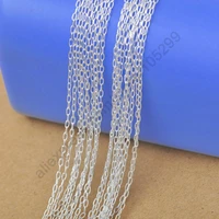 10pcs 16 18 20 22 24 26 28 30 inches real pure 925 sterling silver necklaces lock link chain for pendant lobster clasps