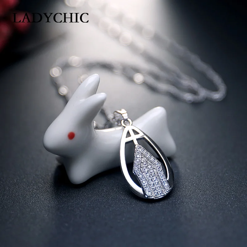 Модное женское ожерелье LADYCHIC выложенное искусственным цирконием крошечная