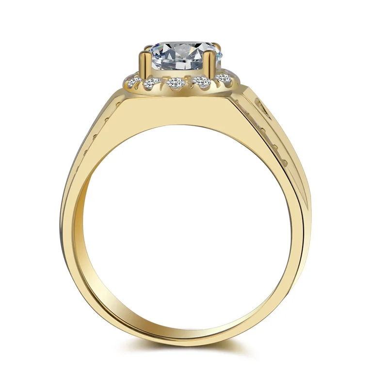 size 7/8/9/10/11/12 Classic With Side Stones Men 6MM 1.2 Carat CZ Diamant Engagement Ring 925 Solid Silver Wedding for | Украшения и