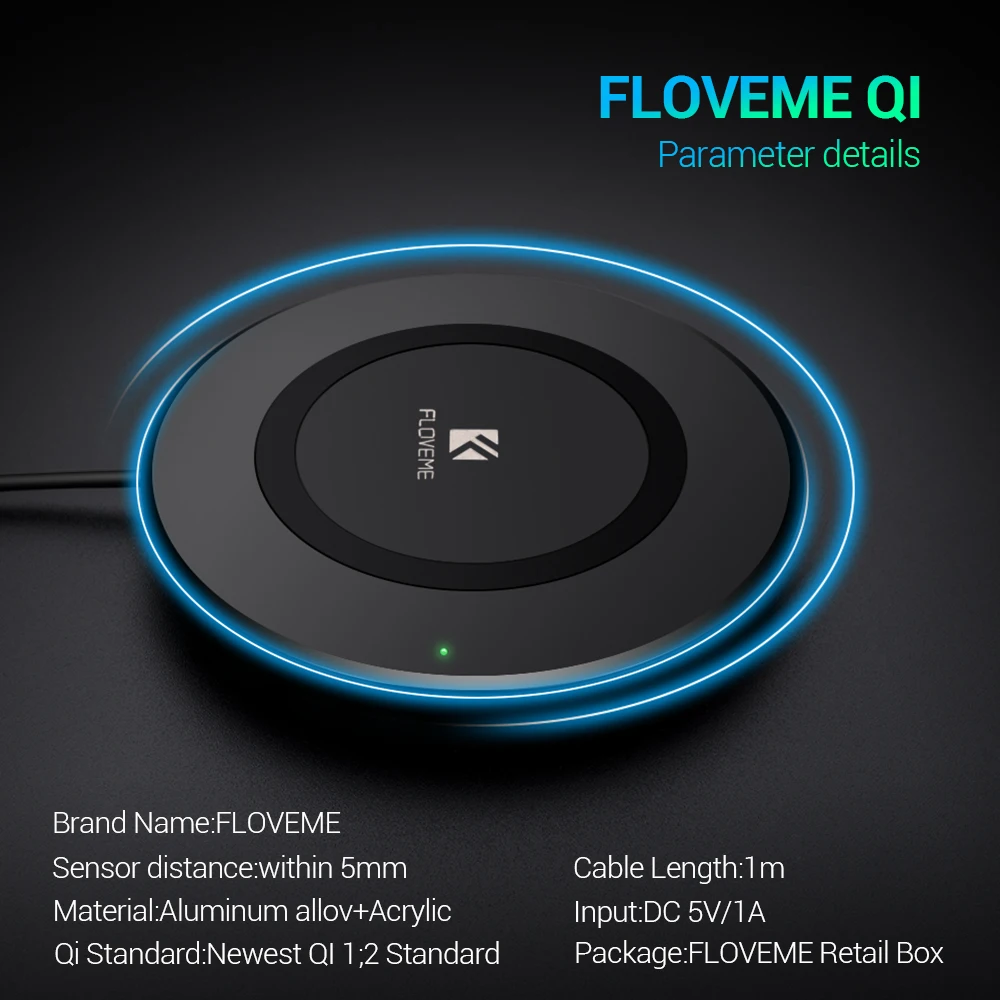 Floveme QI Беспроводной Зарядное устройство для iPhone X 8 XR XS Max зарядки Samsung Galaxy S9 S8 плюс S7