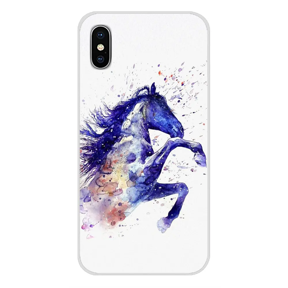 Чехлы для телефонов Samsung Galaxy A3 A5 A7 A9 A8 Star A6 Plus 2018 2015 2016 2017 акварель лошадь бегущая