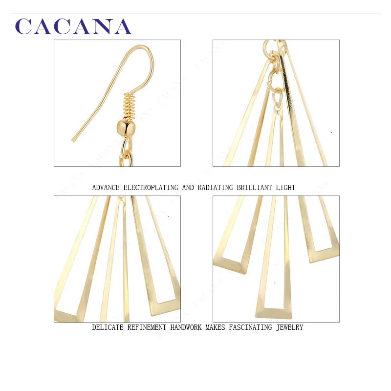 CACANA Dangle Long Earrings Hollow Rectangle Style For Women Bijouterie Hot Sale No.A87 A88 | Украшения и аксессуары
