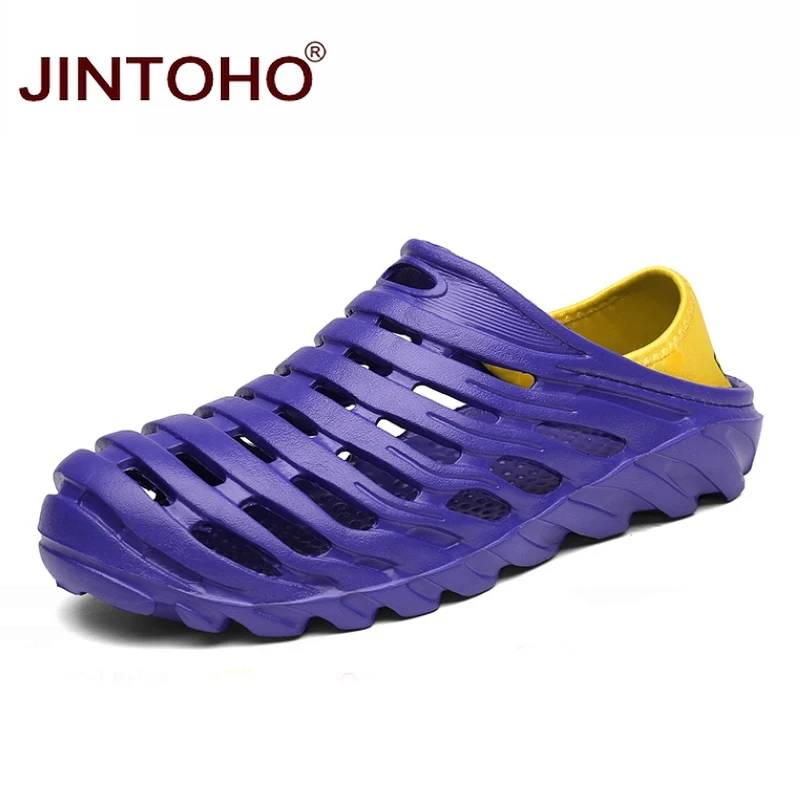 Сандалии JINTOHO мужские пляжные модные лоферы без застежки дешевые лето