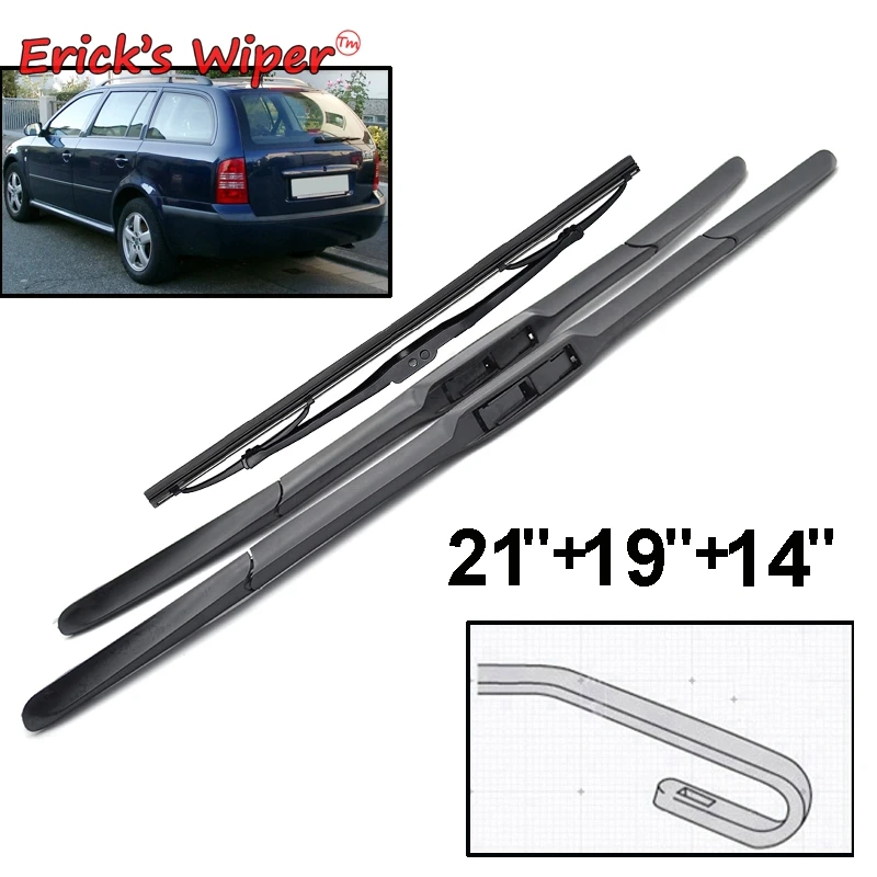

Erick's Wiper Front & Rear Wiper Blades Set For Skoda Octavia 1U Combi MK1 1996 - 2010 (NOT MK2) Windshield Windscreen 21"19"14"