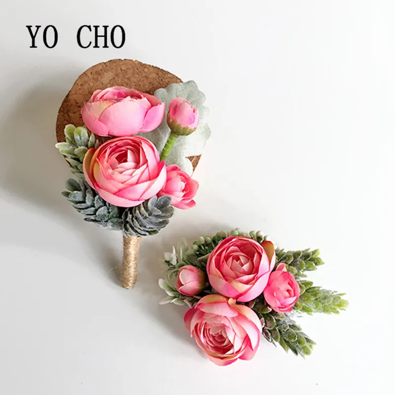YO CHO высокое качество деликатный DIY искусственная Роза на запястье корсаж цветок