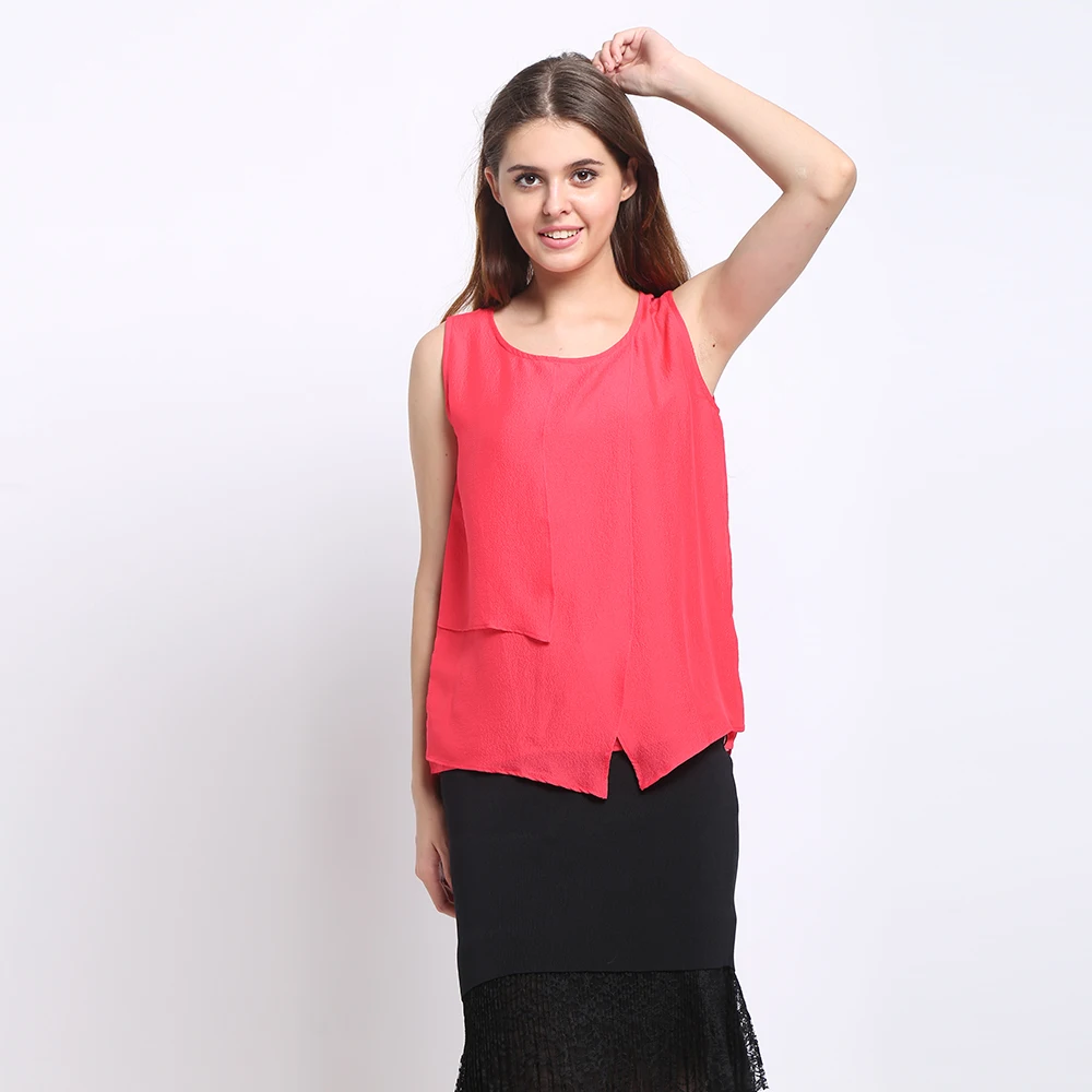 Женская рубашка-креп из натурального шелка лето 100% | одежда