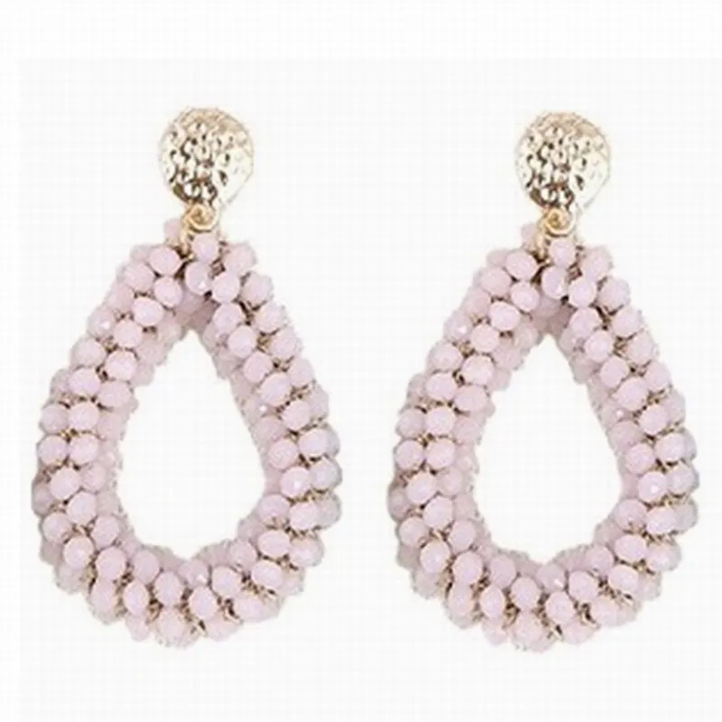 Pink Oorbellen серьги для aretes largos Барокко Большие длинные серьги для женщин pendantes рождественские висячие серьги с кристаллами - Окраска металла: Pink