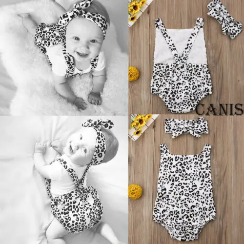 Милый леопардовый комбинезон для новорожденных девочек с рисунком оленя боди