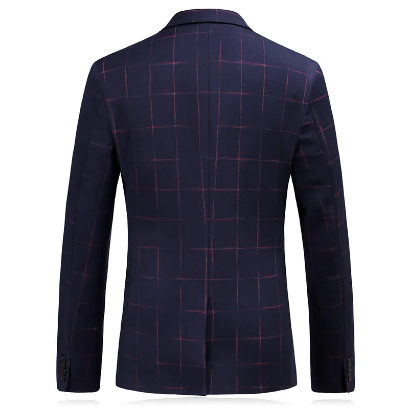 Пиджак + брюки жилет винно Красный Клетчатый костюм Высококачественная строгая