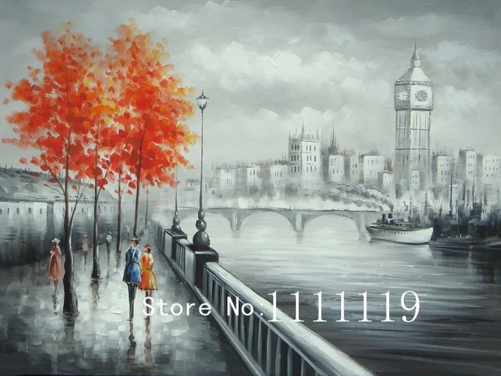 Ручная роспись Абстрактная Настенная картина черно-белая уличная маслом на