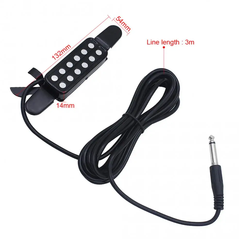 

12 Holes Portable Guitar Sound Hole Pickup Metal Sound Pick-up Transducer Amplifier for Acoustic Classical Folk Guitar