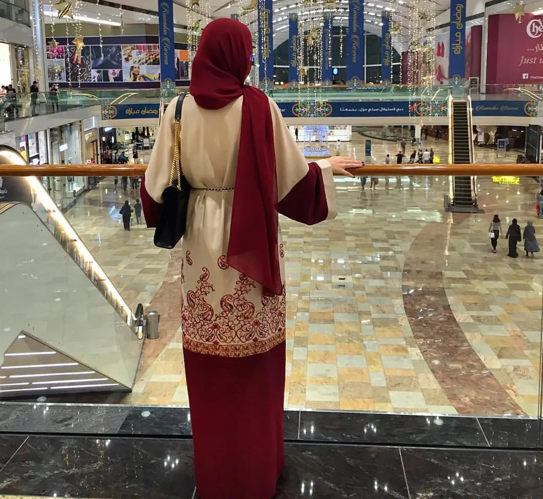 Женское пальто с принтом Abaya мусульманское длинное Бандажное Болеро-кардиган