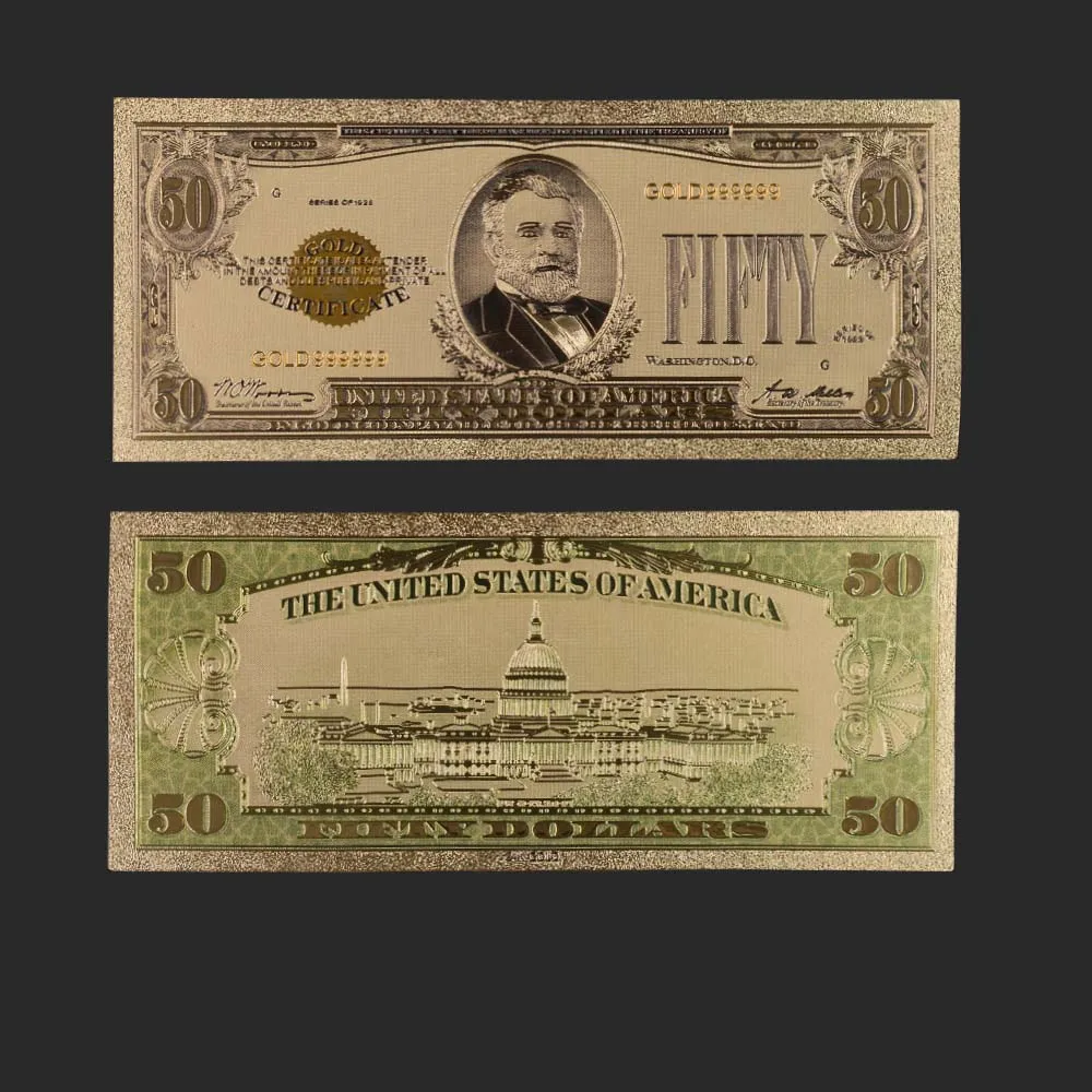1928 оригинальные копии золотых банкнот 24K Красочный США Золотой Сувенир