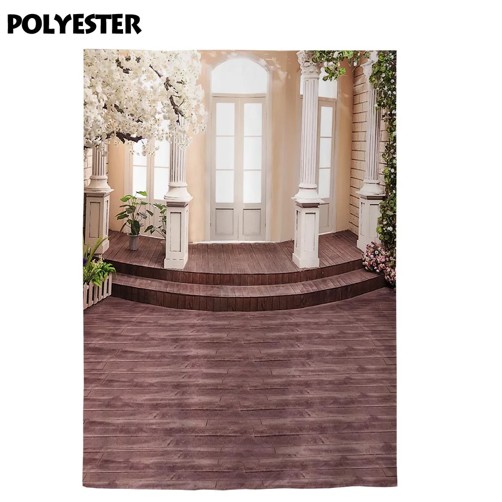 Allenjoy фон для фотосъемки белая дверь коричневый деревянный пол столб цветок