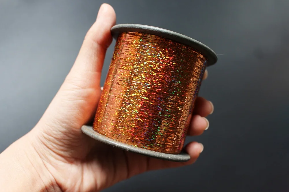 Copper Tigofly 1 Катушка 7000-12000 м 0,25 мм Flashabou Голографическая мишура Лазерная плоская майларовая мишура сверкающая кристальная вспышка материал для завязывания мушек - Цвет: Copper