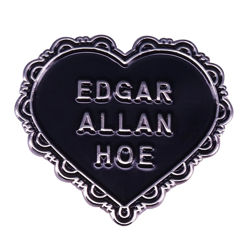 Edgar Allan Poe brooch Gothic literature art collection bookworm gift