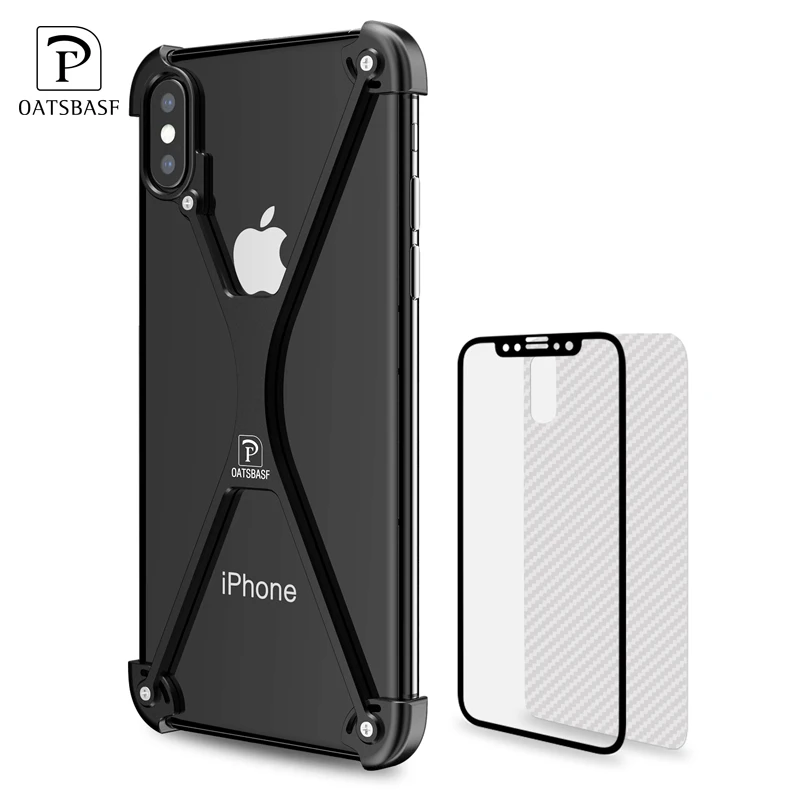 Oatsbasf x Форма чехол для iPhone X личности В виде ракушки для IPhone X корпус металлический бампер чехол для iphonex с подарком стекло Плёнки