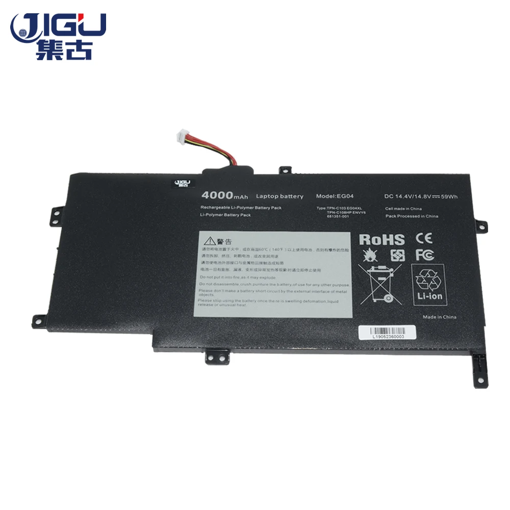 

JIGU 4Cells Laptop Battery EG04 EG04XL EGO4XL HSTNN-DB3T HSTNN-IB3T TPN-C103 TPN-C108 For HP Envy 6 Series Envy Sleekbook 6