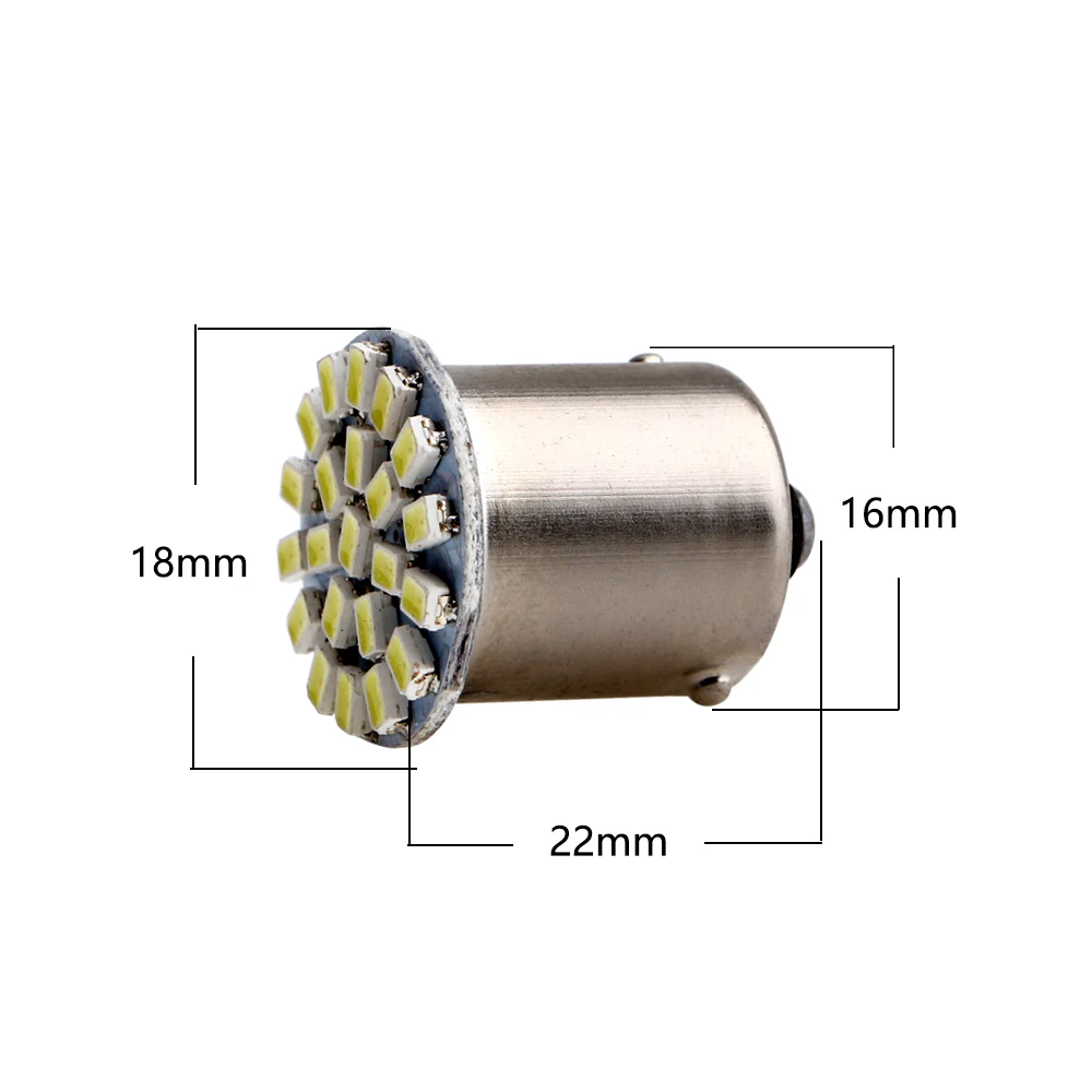 Лампа указателя поворота для автомобиля 30x22 SMD P21W 1156 BA15S 1206 22 Led P21/5W BAY15D 1157 12 В
