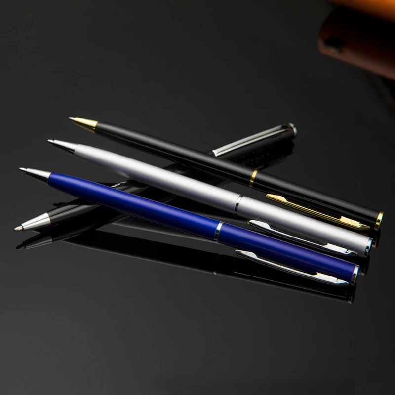 Металлическая шариковая ручка вращающаяся карманная портативная маленькая