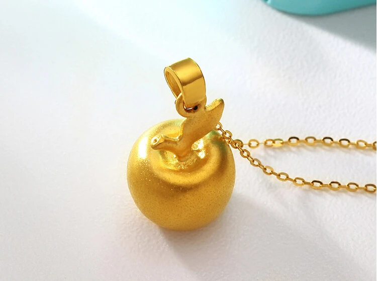 

Vivid Pure 999 24K Yellow gold Apple Pendant 2.06g Baby Gift