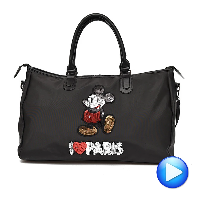 Hot Sale Designer Metal Sequins Mickey Gym Fitness Sports Bag Shoulder Crossbody Female Tote Handbag Travel Duffle Bolsa|bolsa designer|bolsas