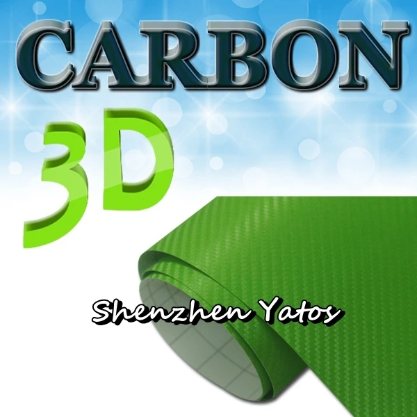 Green 3D Carbon Fiber Roll Car Decoration Foil Air Bubble |