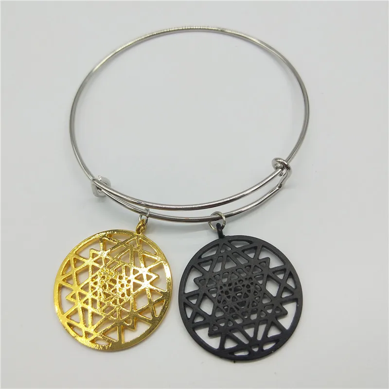 Браслет с серебряным покрытием Sri Yantra Молекулярный браслет цветком