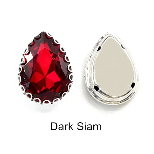 Dark Siam 20 шт. 26 цветов кружево коготь пришить стразы кристалл AB стекло Каплевидная форма швейные камни для Сделай Сам одежда Стразы B1179 - Цвет: Dark Siam