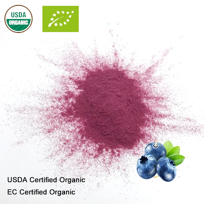 USDA и EC сертифицированный органический синий ягодный сок порошок