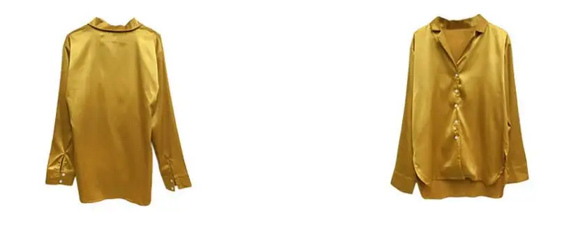 Шикарные женские желтые рубашки с длинным рукавом манго свободные Костюмные