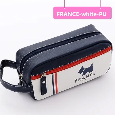 FRANCE white PU Kawaii пенал Кошка Холст школьные принадлежности канцелярские принадлежности подарок Cartuchera милый пенал ручка сумка стационарный Чехол Органайзер - Цвет: FRANCE white PU