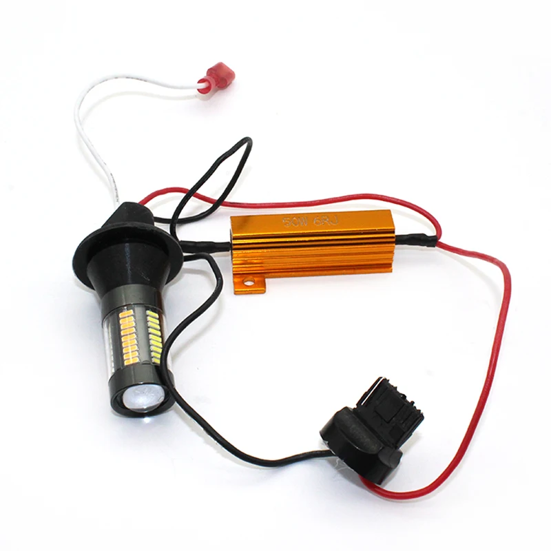 MON-SU авто светодиодный 1156 BAU15S P21W BA15S T20 7440 4014 66SMD DRL Дневной ходовой светильник белый